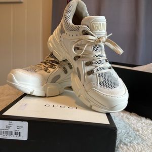 Gucci flask trek white chunky sneakers